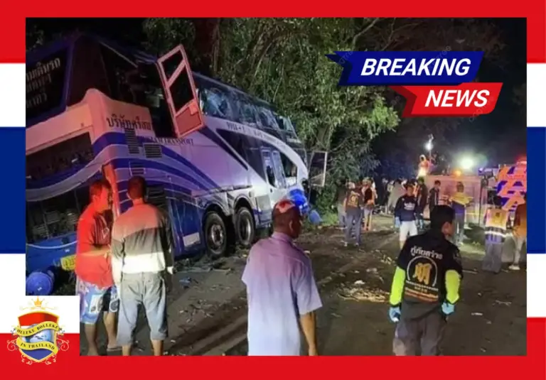 Verschrikkelijk busongeluk in Centraal Thailand eindigt met 14 dodelijke slachtoffers en 35 gewonden 