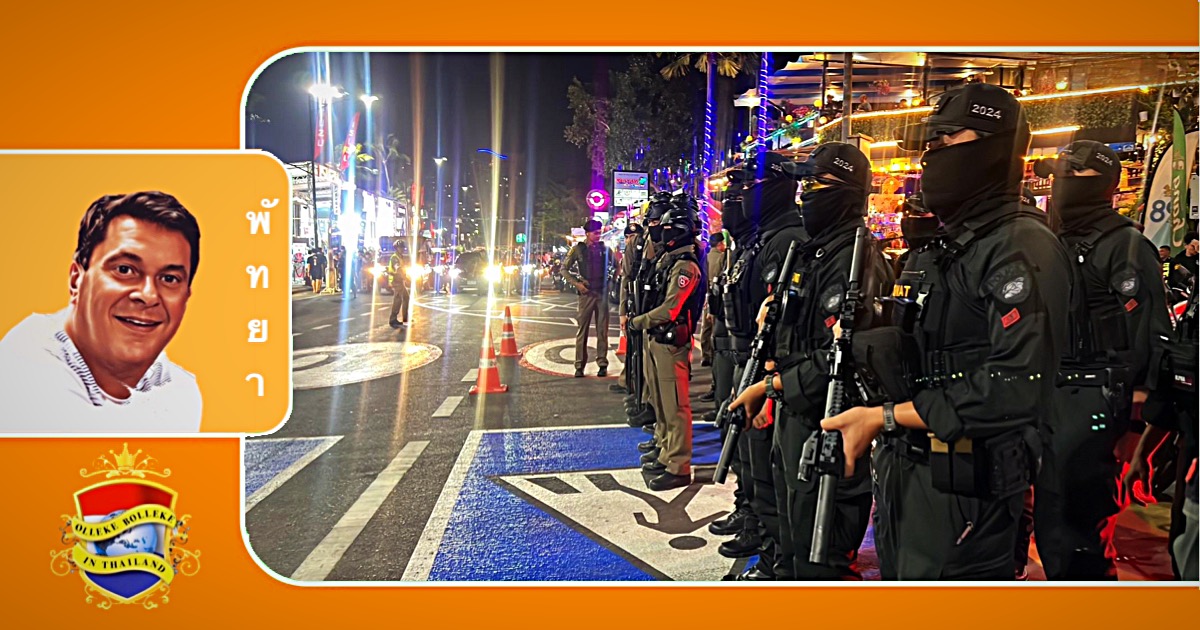 Koninklijke Thaise politie zorgde voor veiligheid tijdens het countdown feest van Pattaya