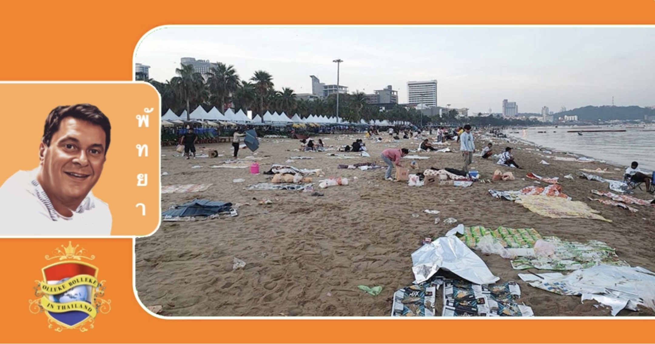 Het strand van Pattaya ligt er na de viering van oudejaarsavond weer spic & span bij