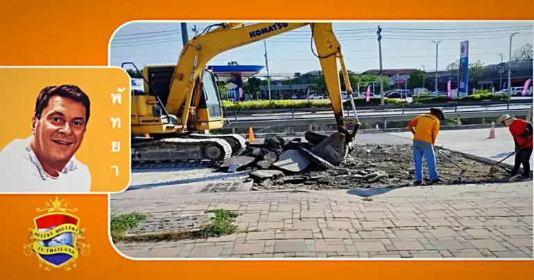De constant opengebroken wegen veroorzaken frustratie bij de inwoners van Pattaya