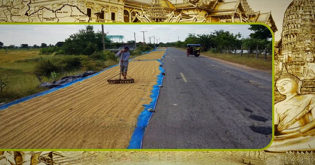 Het is de boeren in Thailand nu verboden om hun rijst op de weg te drogen