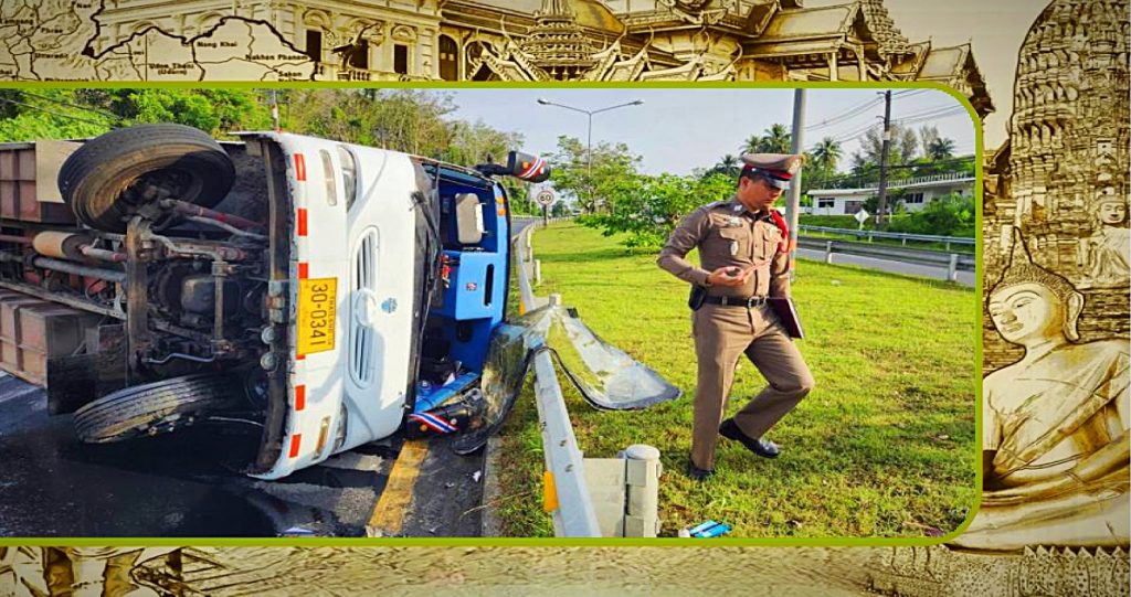 Bus met Chinese toeristen kantelt op Phuket resulterend in 20 gewonde personen