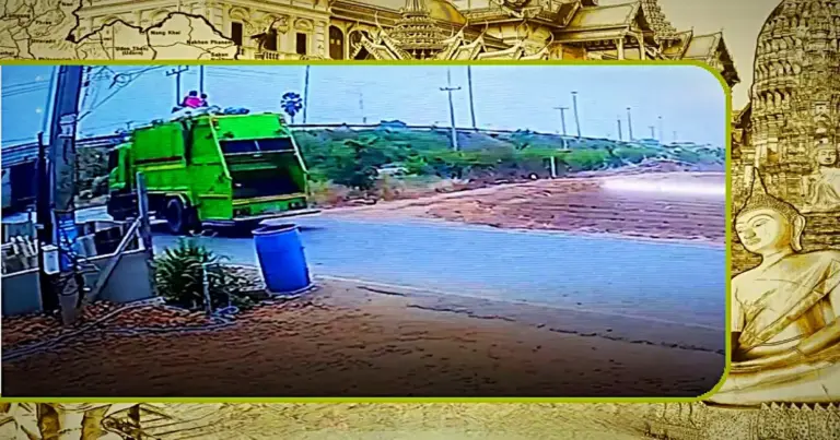 Rit op een vuilniswagen in Kanchanaburi (Centraal Thailand) loopt fataal af als het voertuig door een tunnel rijdt