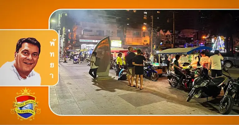 Belastingbetalende bedrijven nabij het strand van Dong Tan in Jomtien hebben het moeilijk omdat straatverkopers het gebied domineren
