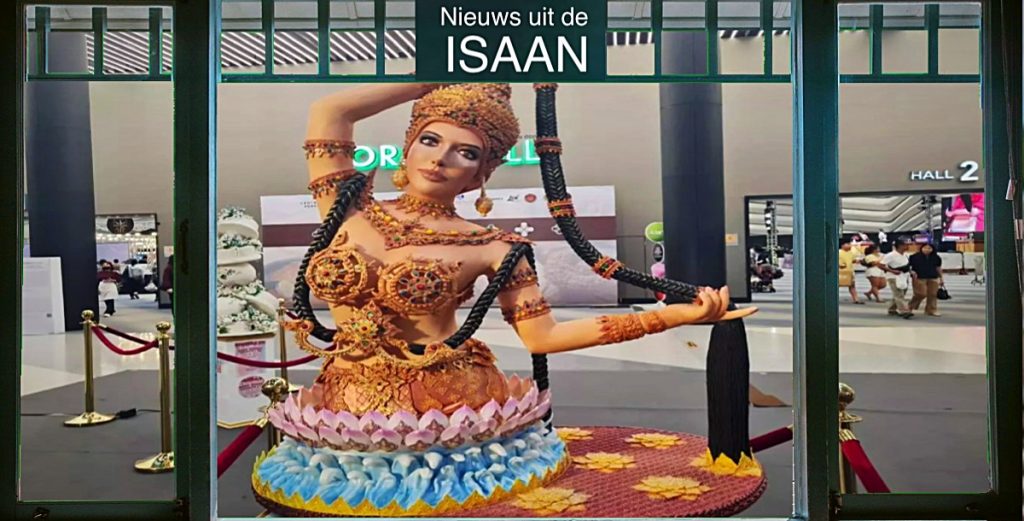Tijdens de Bakery Expo 2024 in Noordoost-Thailand zijn verbazingwekkende mooie suikerbeelden te zien  