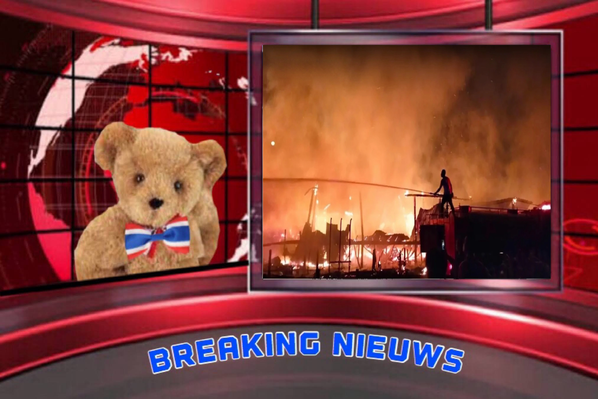 Alles verzengend vuur doodt 200 schapen en 340 geiten tijdens een enorme boerderij brand in Surin