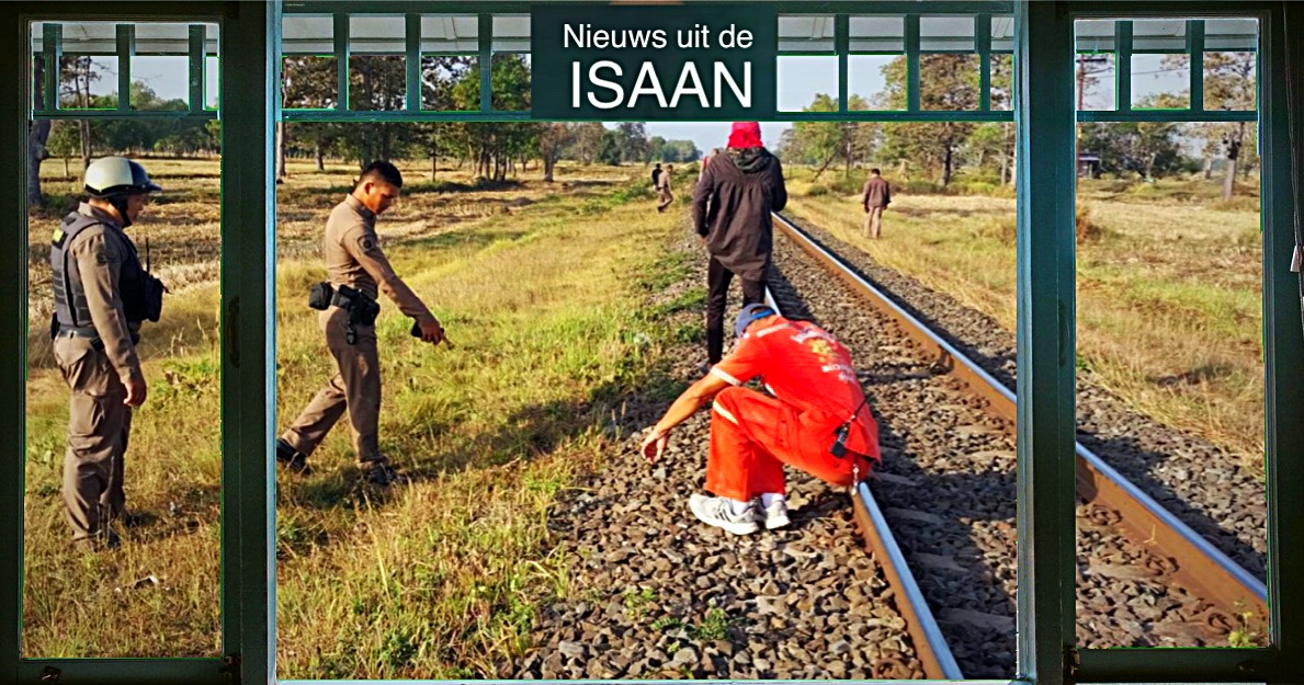 Thaise jongen valt van de treeplank van de trein naar Noordoost-Thailand en overlijdt