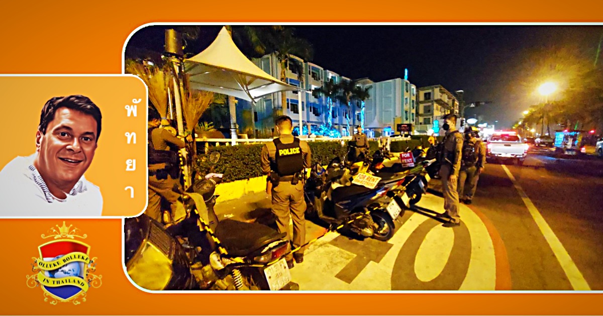 Op de Pattaya Beach Road zijn er verborgen explosieven in verkeerskegels gevonden 