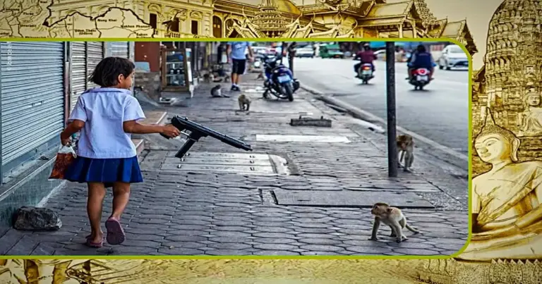 Duizenden apen nemen de stad Lopburi in Oost- Thailand over, bewoners ten einde raad