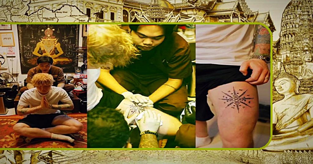 Ed Sheeran heeft in Thailand een traditionele sak yant-tatoeage op zijn linkerbeen laten zetten