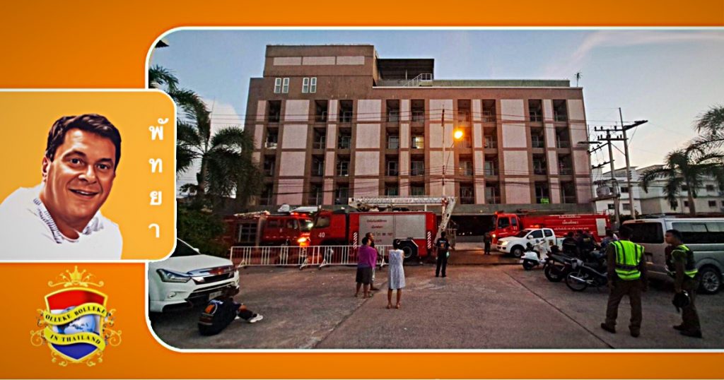Hotelbrand in Pattaya gistermorgen vroeg geblust, één kamer beschadigd, geen gewonden