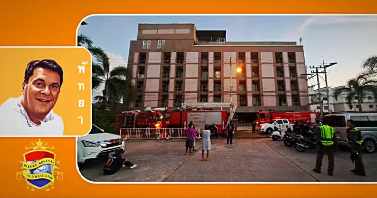 Hotelbrand in Pattaya gistermorgen vroeg geblust, één kamer beschadigd, geen gewonden