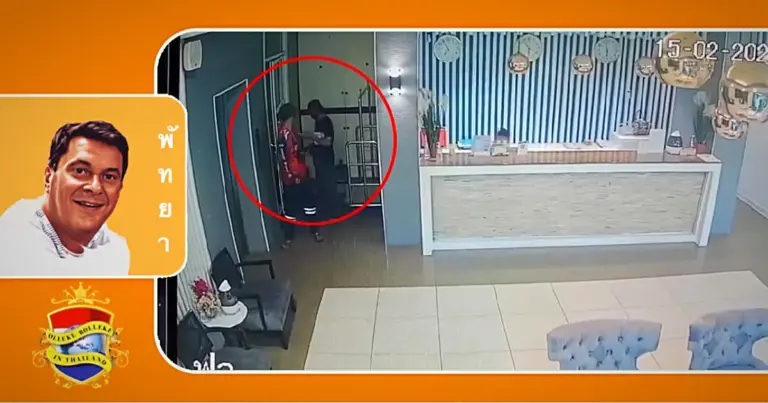 Hotelgasten in Pattaya op camera bij het stelen van een luidspreker
