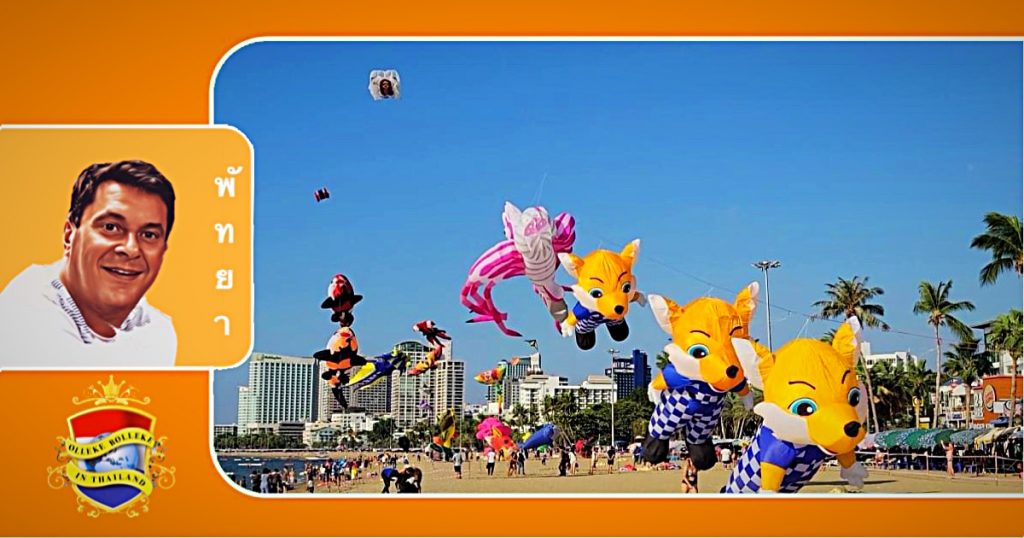 Het langste strand vliegerfestival van Thailand trekt vele toeristen aan