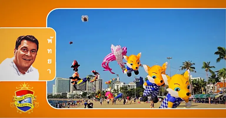 Het langste strand vliegerfestival van Thailand trekt vele toeristen aan