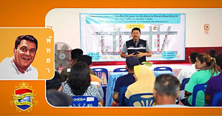 Vanaf 1 maart, eenrichtingsverkeer op Jomtien Beach Road, stadsbestuur informeert belanghebbenden over verkeersplan in Jomtien