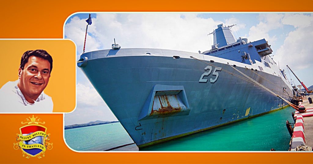 De USS Somerset is in het oosten van Thailand gelegen, havenplaats Sattahip aangemeerd voor de Cobra Gold-oefeningen