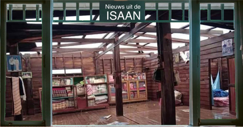Plotselinge storm richt in Noordoost-Thailand grote schade aan, kinderen raakten gewond