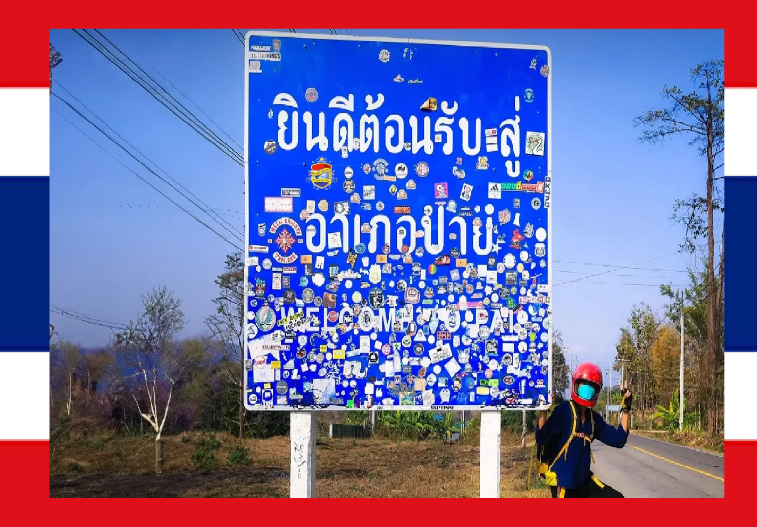 Social media van Thailand in rep en roer over een bord dat volgeplakt is met stickers