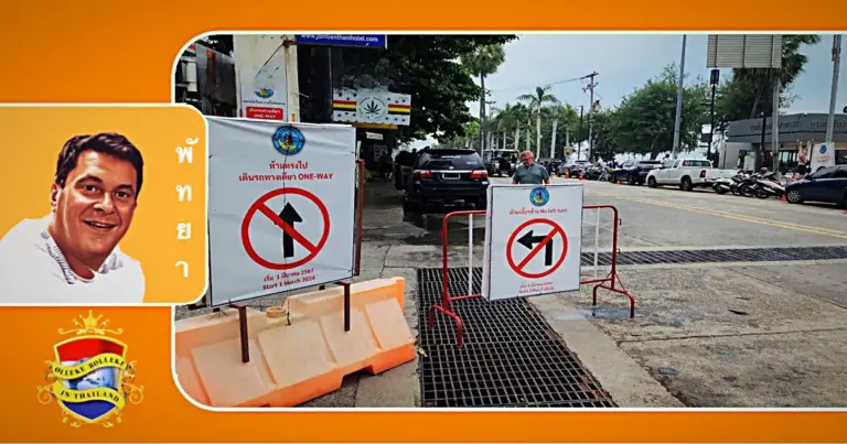Bedrijven protesteren tegen eenrichtingsverkeer op Jomtien Beach Road