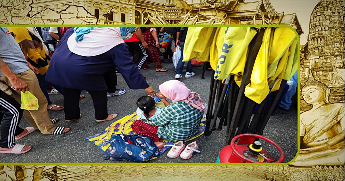 Thaise bedelaars richten zich tijdens de ramadan op de Kelantan in Maleisië