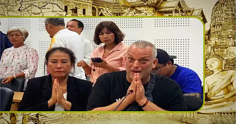 Zwitserse man verontschuldigd zich maar ontkent de Thaise arts op de beton trap van zijn villa in Phuket te hebben geschopt