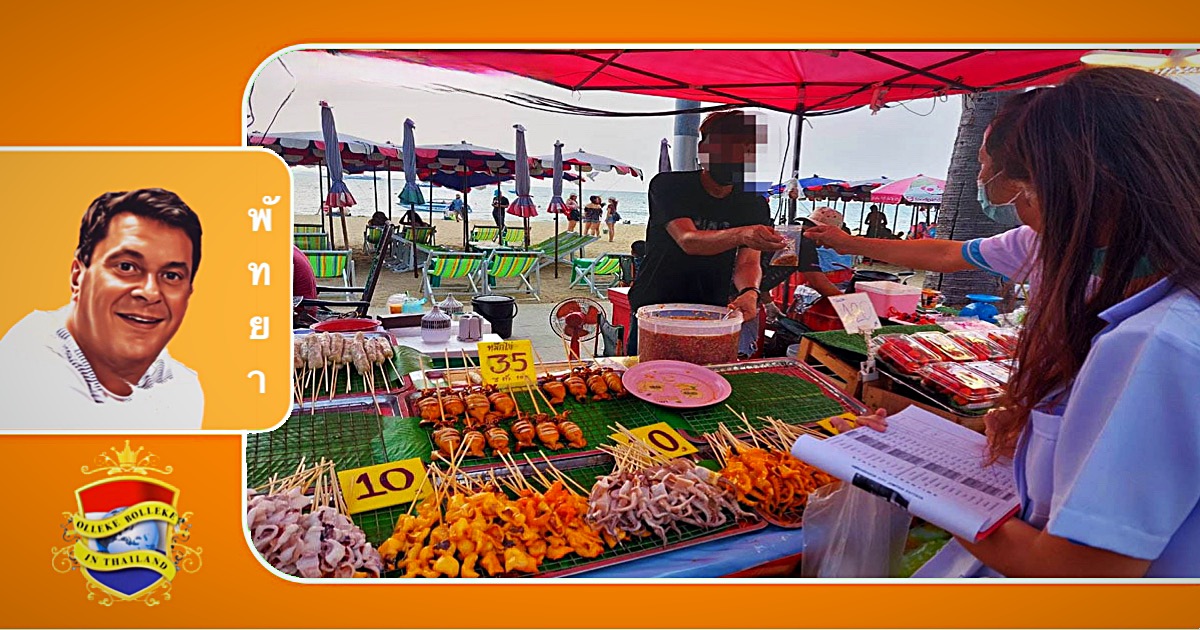 Kwaliteitsinspectie van straatvoedsel tijdens het muziekfestival in Pattaya uitgevoerd