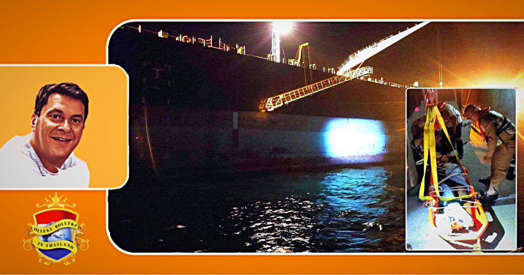 Thaise marine redt de bemanning van een Indiase tanker voor de kust van Sattahip