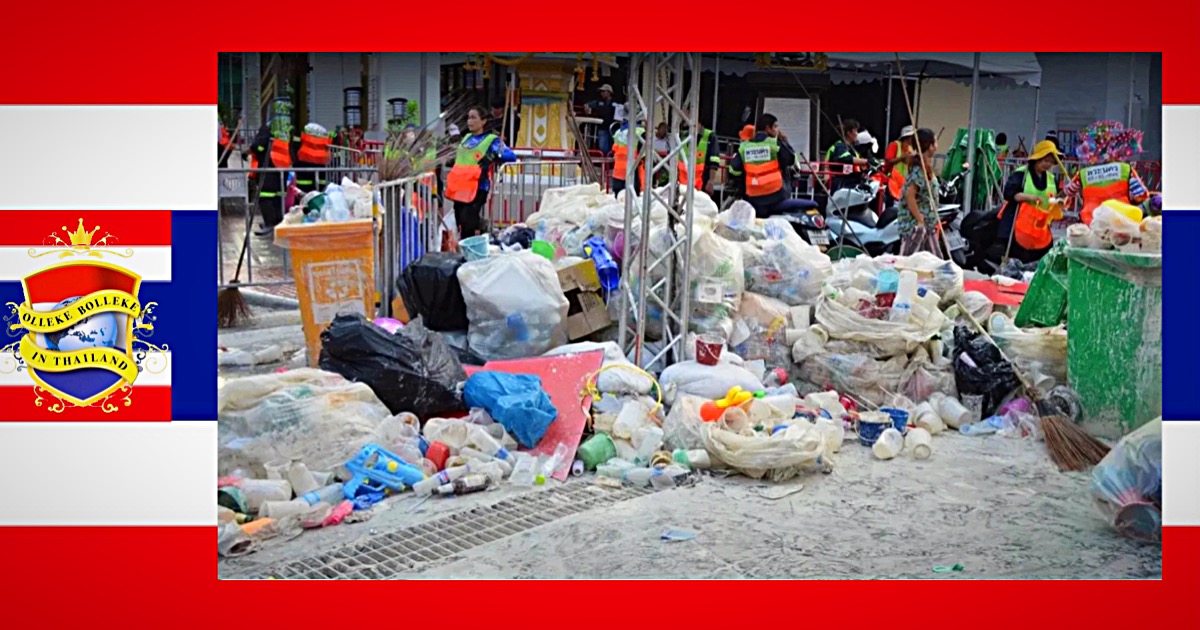 THAILAND | De festiviteiten rond het Songkran festival in het Khaosan-gebied in lieten een afvalberg achter van 116 ton
