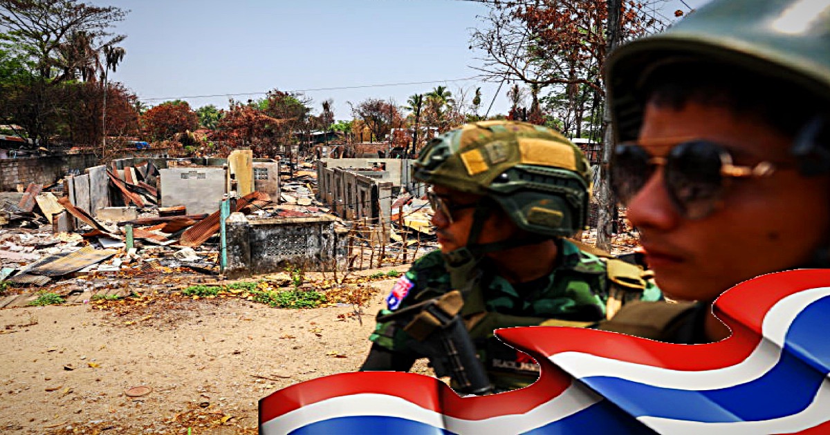 Zware luchtaanvallen op de grens met Thailand