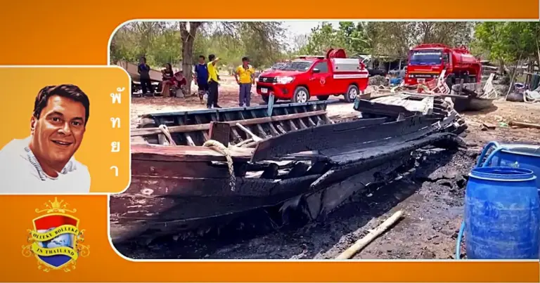 Barbecue feestje in Pattaya loopt uit de hand, zes vissersboten totaal door brand verwoest