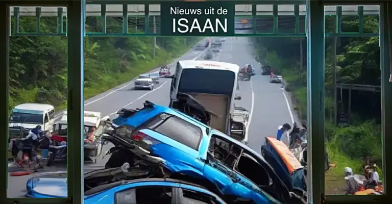 Buitenlander raakt ernstig gewond nadat hij op de snel met zijn auto over de kop sloeg en een kettingbotsing veroorzaakt 