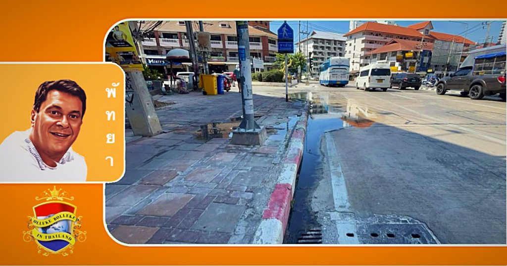 Verschrikkelijke rioleringsstank bij het Hanuman kruispunt in Jomtien doet het publiek braken van afschuw