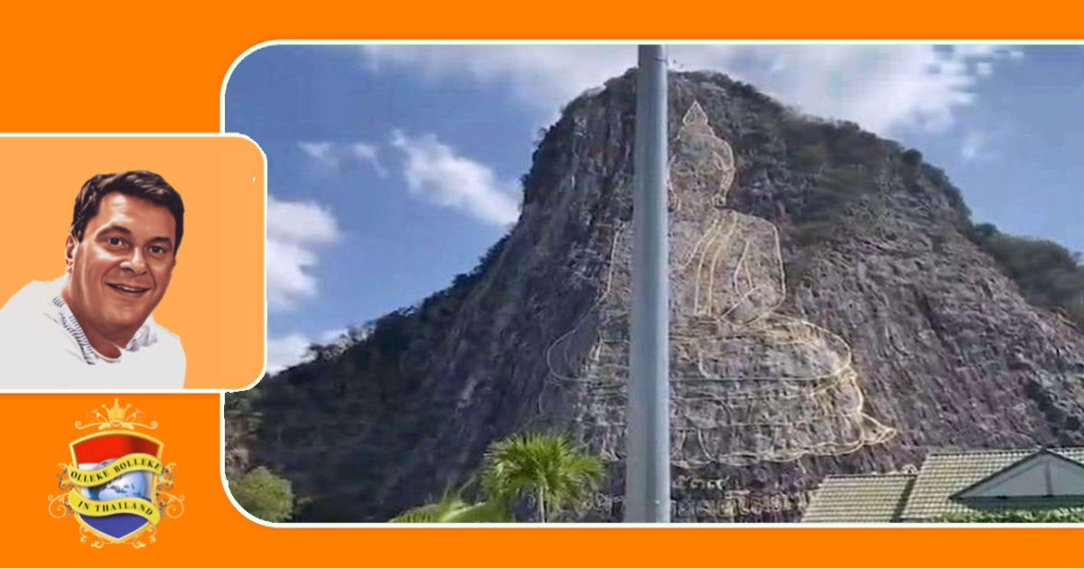 De torenhoge straatlantaarn die het zicht op Khao Chi Chan belemmert, wordt verplaatst