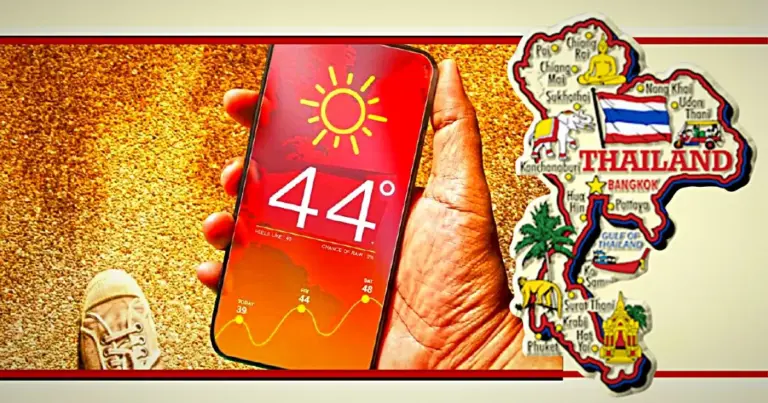 Een verzengende hittegolf van 44° Celsius treft het hoge noorden van Thailand, voorzichtigheid is geboden