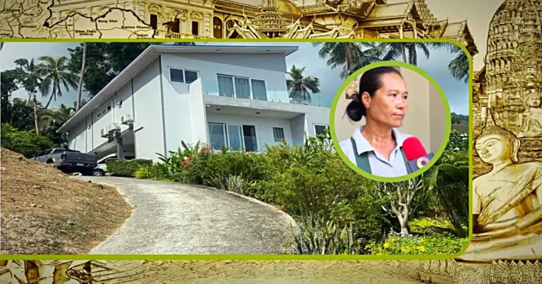 Franse zakenvrouw in Zuid-Thailand schenkt haar landgoed van 100 miljoen baht aan haar Thaise schoonmaakster