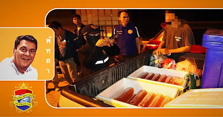 Politie Pattaya laat zich in Jomtien zien en neemt honderden flessen kratomthee in beslag 