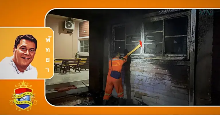 Het huis van een Turkse toerist in Pattaya vatte om onbekende redenen vlam,