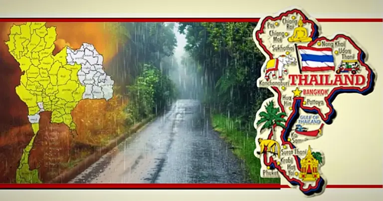 Het blijft nog even flink warm weer in Thailand wel in veel regio’s  een flinke onweersbui voorspeld