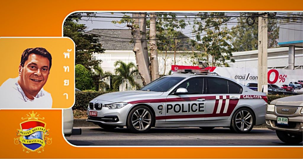 Nieuw-Zeelander loopt in de nachtelijke uren tegen de lamp na door een scanauto van de immigratiedienst van Pattaya opgemerkt te zijn. 