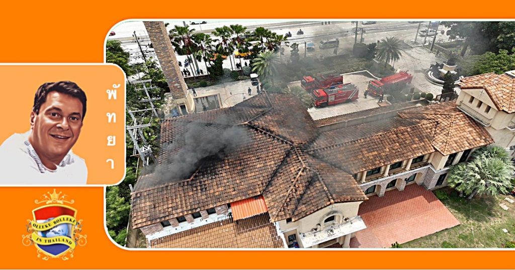 Brand in een luxe clubhuis in Na-Jomtien maakt het gebouw onbruikbaar