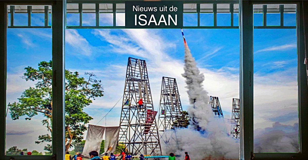 Levensgevaarlijk volksvermaak in Thailand,bang Fai-raket ontploft in de buurt van overvliegend vliegtuig in Ubon Ratchathani