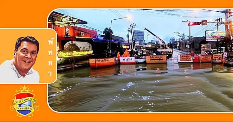 Pattaya worstelt met het dichten van de zinkgaten na enorme regenval