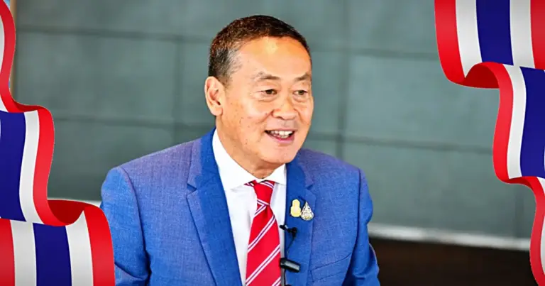 Premier van Thailand, Khun Srettha Thavisin sprak gisteren vanuit Japan de media toe na de petitie van het Constitutionele Hof