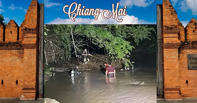 Visser weggevaagd in Chiang Mai, de zoektocht naar de man worden intensiever 