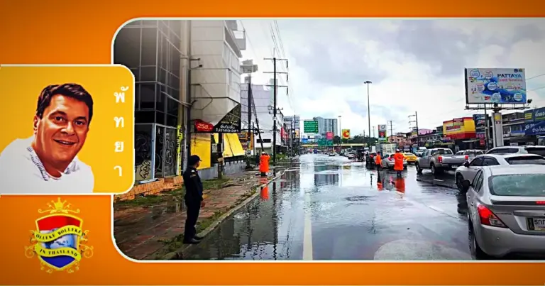 Burgemeester van Pattaya ziet een significante vooruitgang in de bestrijding van overstromingen in Pattaya