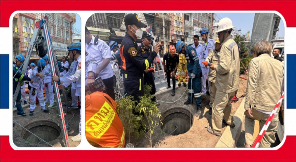Dodelijk ongeval in Bangkok, man valt in een metersdiep gat