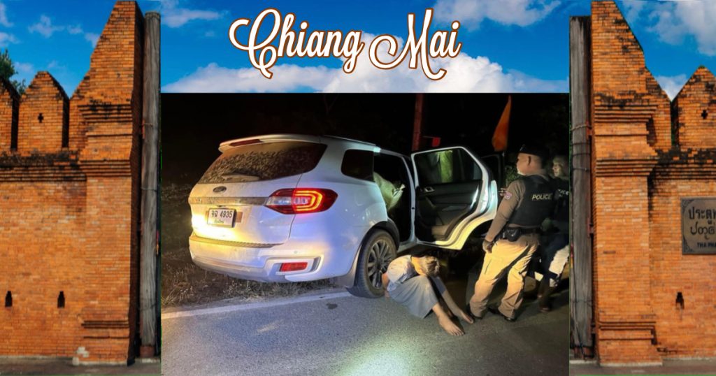 Politie in Chiang Mai onderschept een Ford Everest waarmee minderjarige daders probeerde 5,6 miljoen methamfetaminepillen te smokkelen 