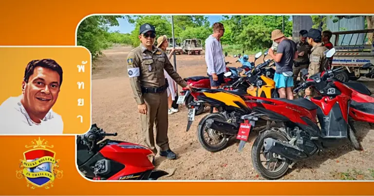 Politie van Pattaya handhaaft de verkeerswet op Koh Larn, en benadrukt veiligheid