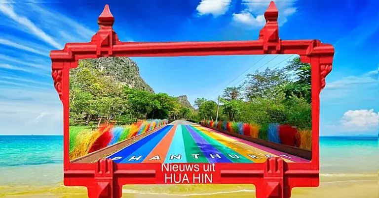 Het Khao Nang Phanthurat Forest Park in de provincie Phetchaburi viert Pride Month mee met een ‘Rainbow Road’ 